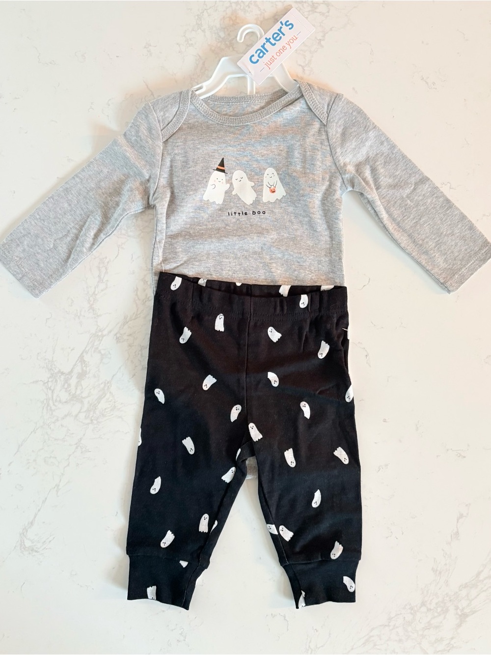 New Carter's Baby Unisex Little Boo 2pc Ghost Top & Pant Set Halloween 6 Months